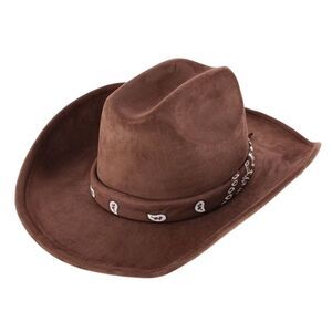 CTM Women's Cowboy Hat with Paisley Bandana Scarf